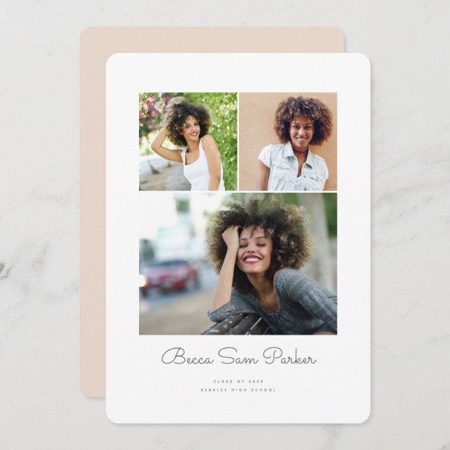 Tri Grid Graduation Announcement (Front/Back)