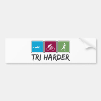 Tri Harder (Triathlon) Bumper Sticker