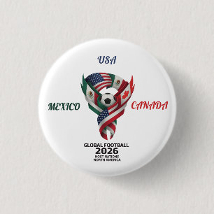 Tri-Nation Soccer Fan Buttons Mexico USA Canada