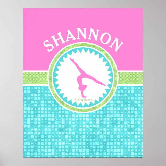 Tri-Pastel Colour Gymnastics With Aqua Tile Poster (Front)