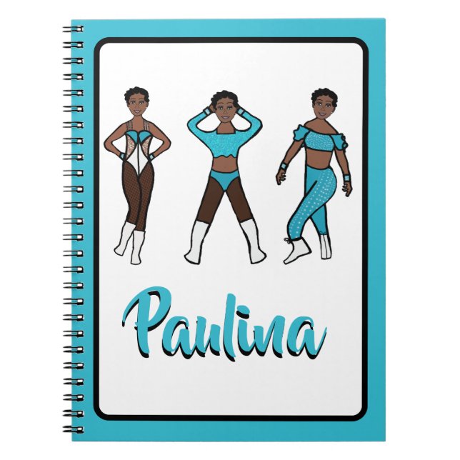 Tri Pose Dancer Aqua #1 Notebook (Front)