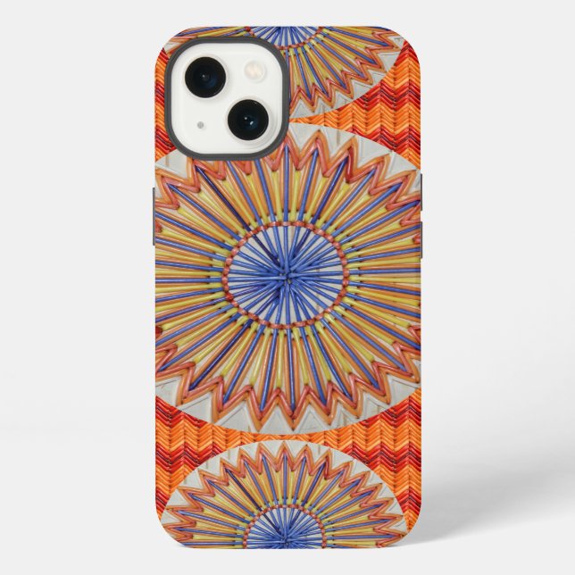Tri Rainbow and Orange Chevron iPhone Case (Back)