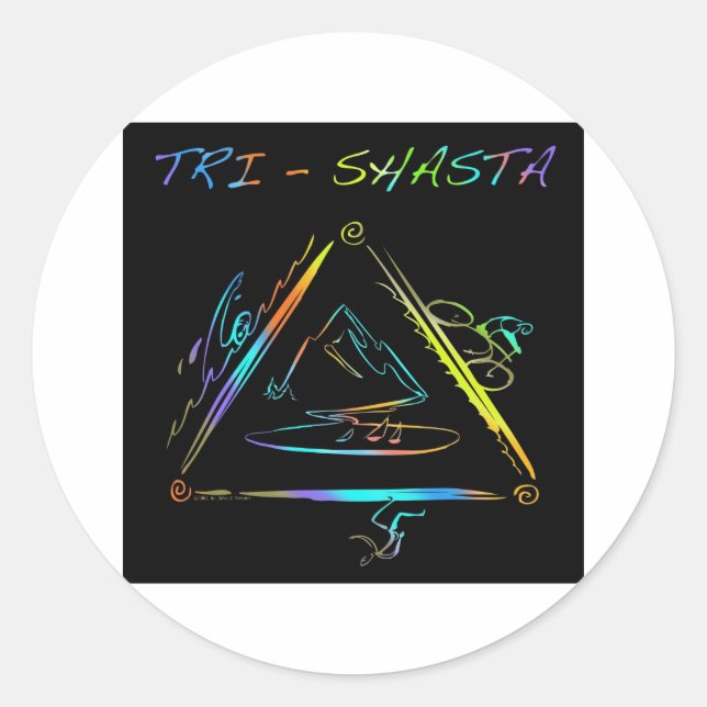 Tri Shasta Triathalon Logo Classic Round Sticker (Front)