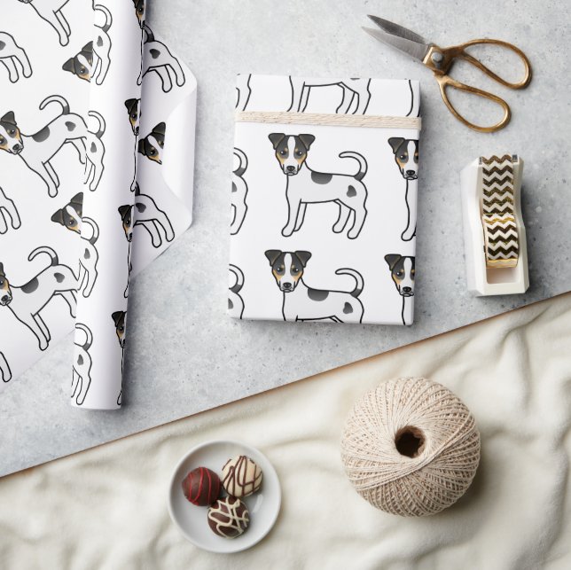 Tri Smooth Coat Parson Russell Terrier Pattern Wrapping Paper (Crafts)