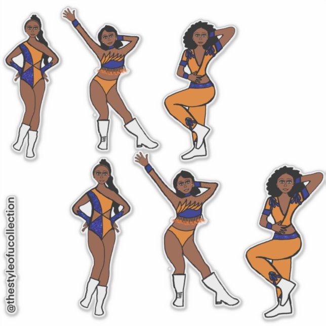 Tri Style Orange & Blue  Dancer #1 Sticker (Front)