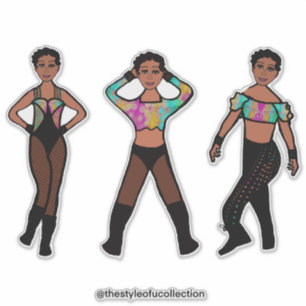 Tri-Styled Dancer Pastel & Black #1 Sticker