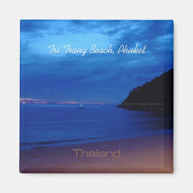 Tri Trang Beach Phuket Thailand Photo Magnets (Front)