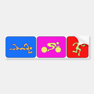 TRI Triathlon Figures Bumper Sticker
