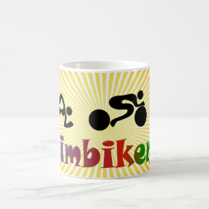 TRI Triathlon Swim Bike Run BLACK Bumper Design Coffee Mug