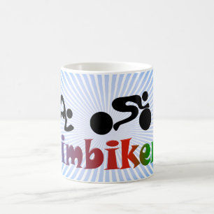TRI Triathlon Swim Bike Run BLACK Bumper Design Coffee Mug