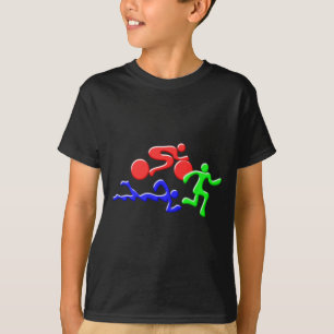TRI Triathlon Swim Bike Run COLOR Figures Design T-Shirt