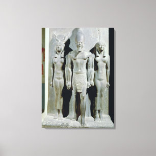Triad of Menkaure  with the goddess Hathor Canvas Print