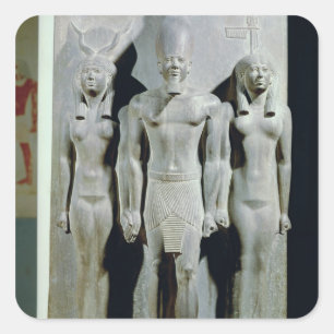 Triad of Menkaure  with the goddess Hathor Square Sticker