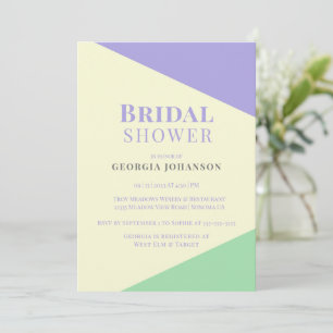 Triadic Purple Modern Bridal Shower Invitation
