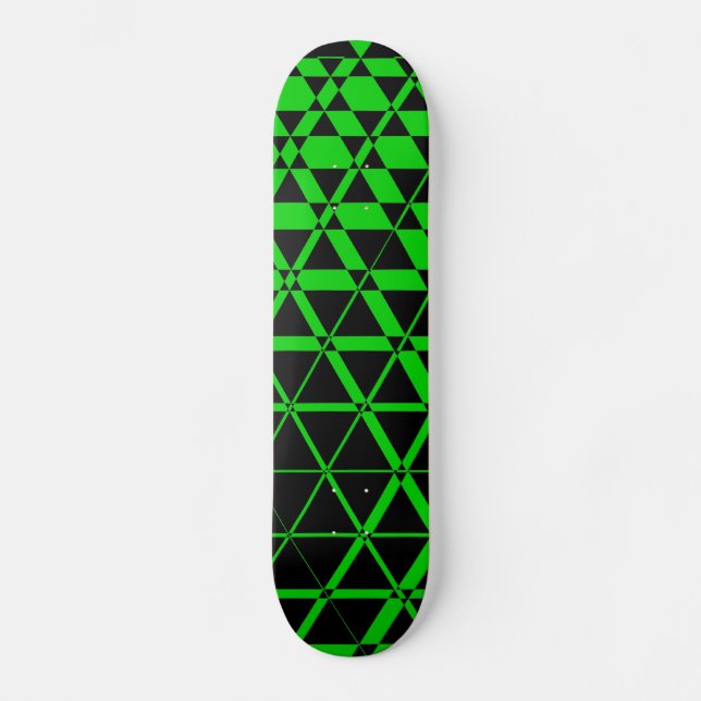 Triagonal Ebony (Lime) Skateboard Deck (Front)