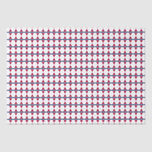 Triangel rows pattern Red blue and White Tissue Paper