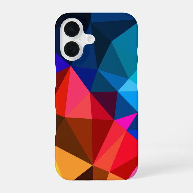 triangle abstract and daisy iPhone 16 case (Back)