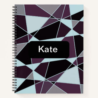 Triangle black grey white maroon Abstract Notebook