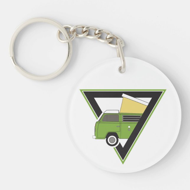 triangle classic green bus key ring (Front)