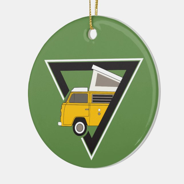 triangle classic yellow bus ceramic tree decoration (Left)