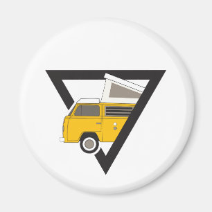 triangle classic yellow bus magnet