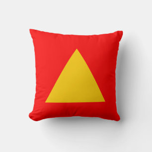 Triangle Colours - Amber and Red Cushion
