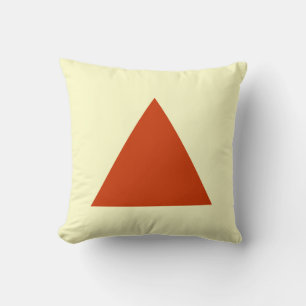 Triangle Colours - Brick Red and Pale Yellow Cushion
