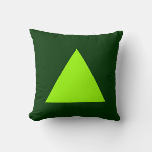 Triangle Colours - Chartreuse Green on Dk Green Cushion