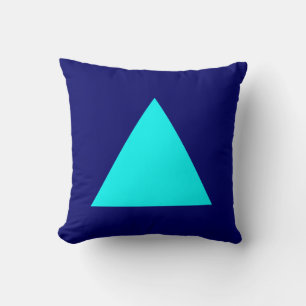 Triangle Colours - Cyan on Dp Navy Cushion