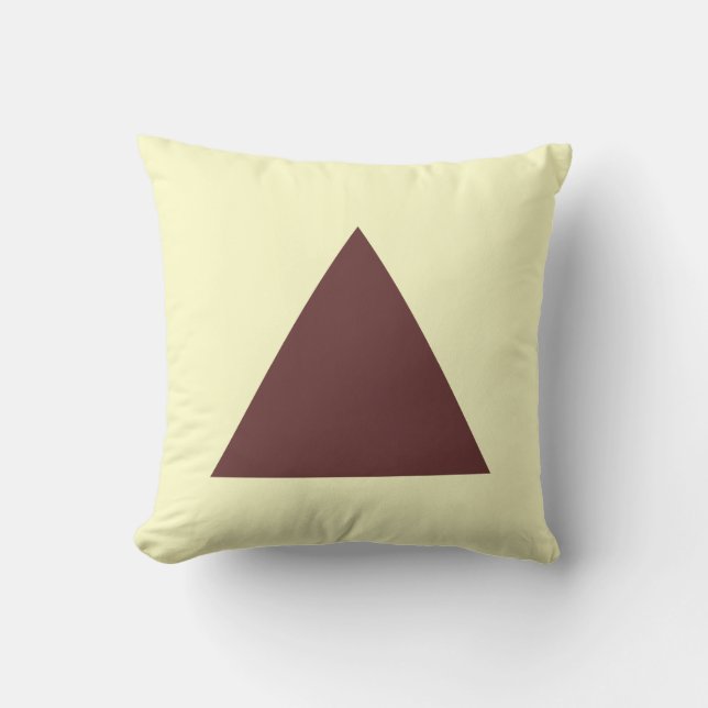 Triangle Colours - Dk Brown and Pale Yellow Cushion (Front)