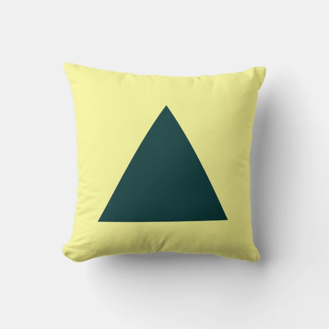 Triangle Colours - Dk Green and Light Yellow Cushion (Front)