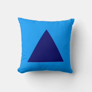 Triangle Colours - Dp Navy and Blue 0099FF Cushion