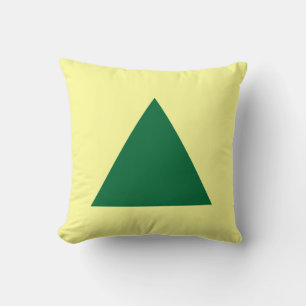 Triangle Colours - Forest Green and Light Yellow Cushion