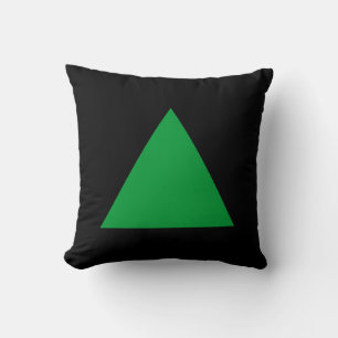 Triangle Colours - Grass Green and Black Cushion