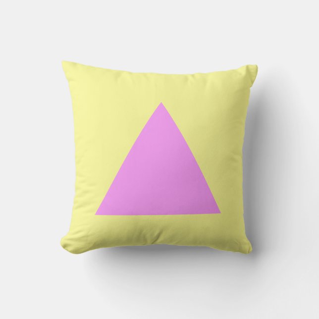 Triangle Colours - Lt Violet on Chalk Yellow Cushion (Front)