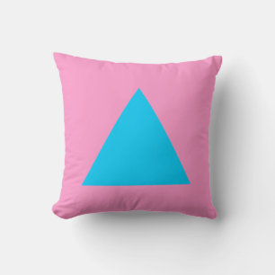 Triangle Colours - Sky Blue and Pink Cushion