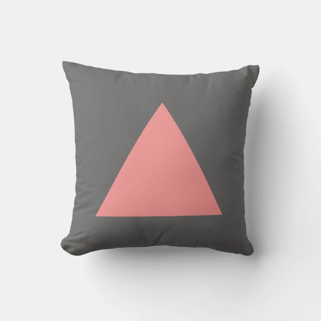 Triangle Colours - Soft Pink and Grey Cushion (Front)