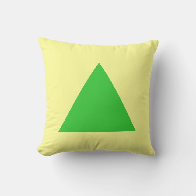 Triangle Colours - Spring Green and Lt Yellow Cushion (Front)