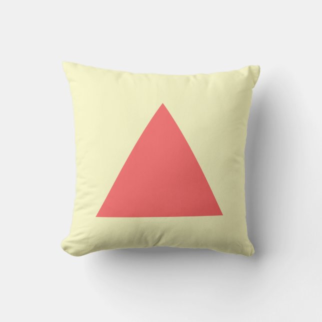 Triangle Colours - Tropical Pink and Pale Yellow Cushion (Front)