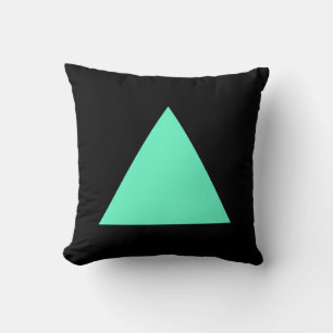 Triangle Colours - Turquoise and Black Cushion