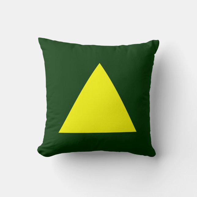 Triangle Colours - Yellow and Dk Green Cushion (Front)