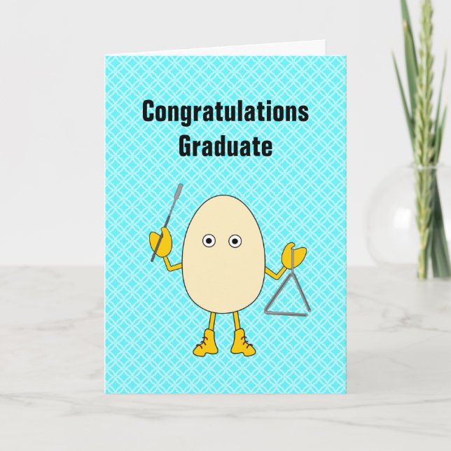 Triangle Egghead Musician Graduation Card (Front)