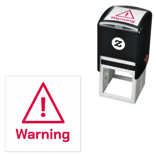 Triangle Exclamation Point ! Mark Warning Message Self-inking Stamp (In Situ)