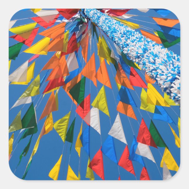 Triangle Flag Decoration Square Sticker (Front)