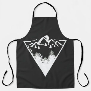 Triangle frame artwork with wilderness landscape apron