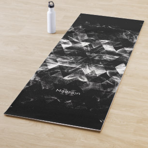Triangle Geometry Black White pattern Monogram Yoga Mat