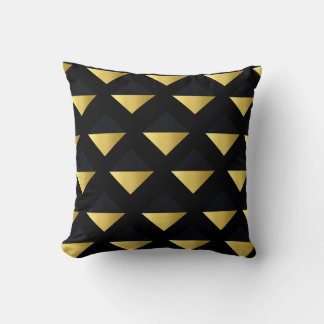 Triangle  Gold and Black  Cushion