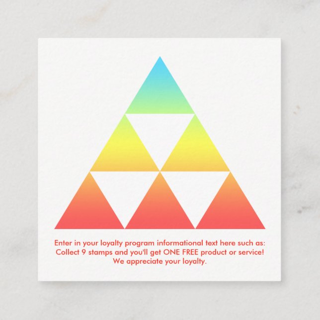 triangle loyalty rewards square card (Back)