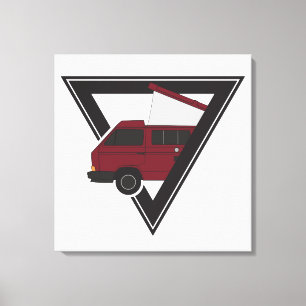 triangle maroon bus canvas print