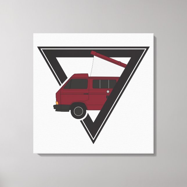 triangle maroon bus canvas print (Front)